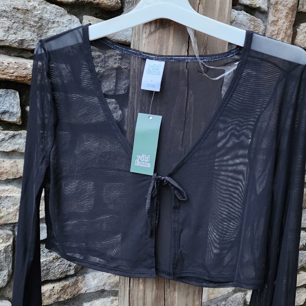 Black Sheer Shrug Cover Up Wild Fable NWT